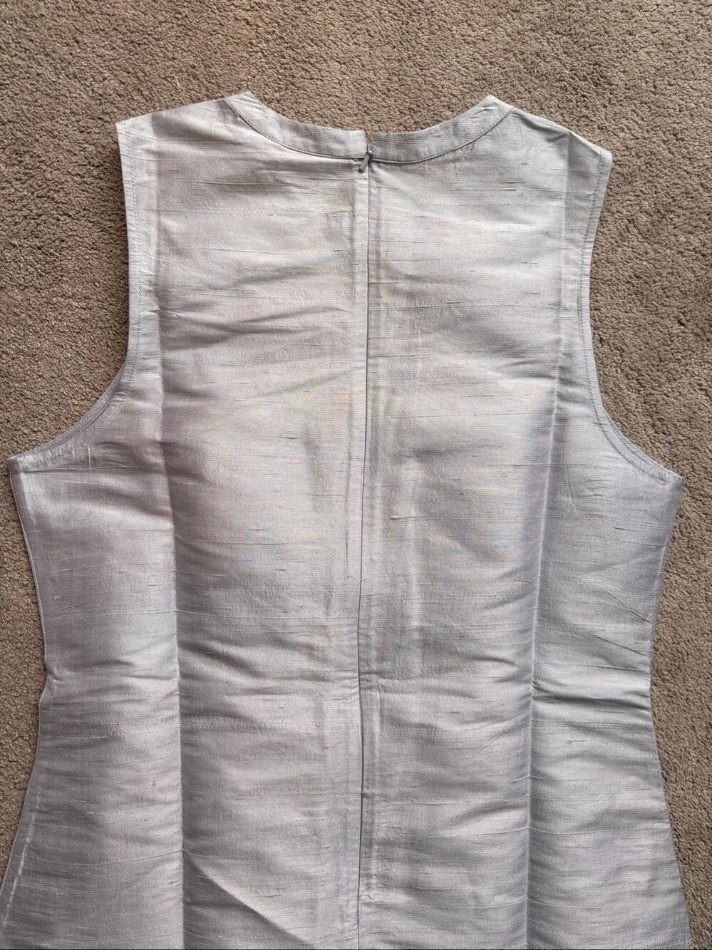 NWT Julia Amory Baby Jane baby Blue Silk Dupioni Mini Shift Dress, Lrg $298 - Picture 5 of 8